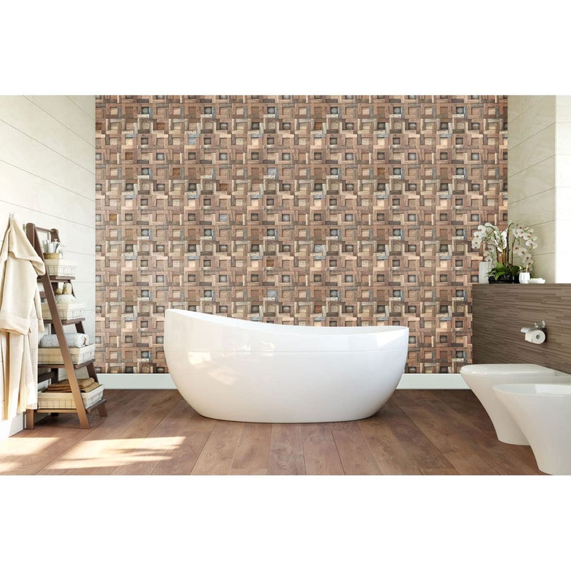 Ekena Millwork 11 7/8"W x 11 7/8"H x 3/4"P Freeport Boat Wood Mosaic Wall Tile, Natural Finish - Image 2